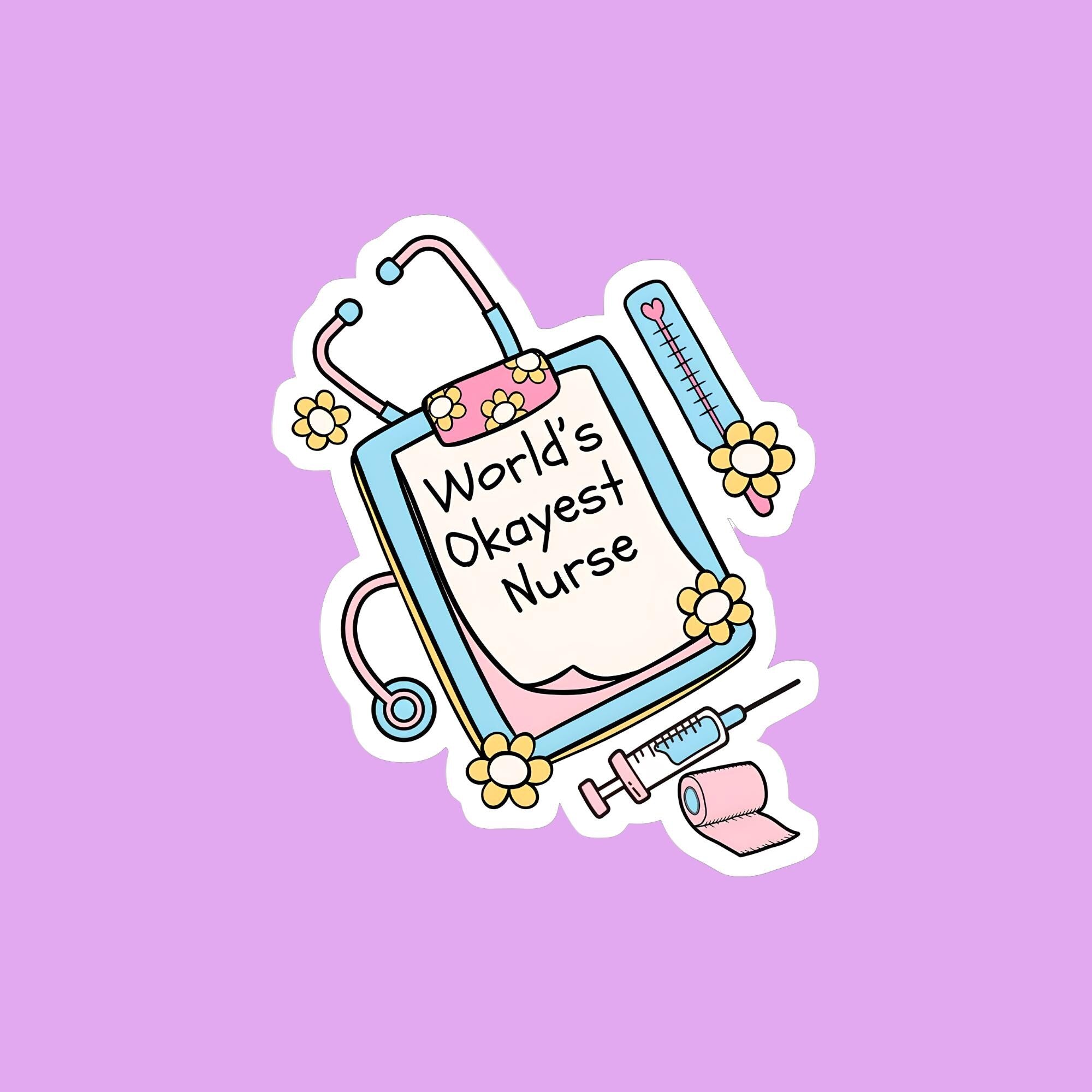 World's Okayest Nurse Clipboard Sticker