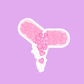 Broken Heart Pill Capsule Sticker