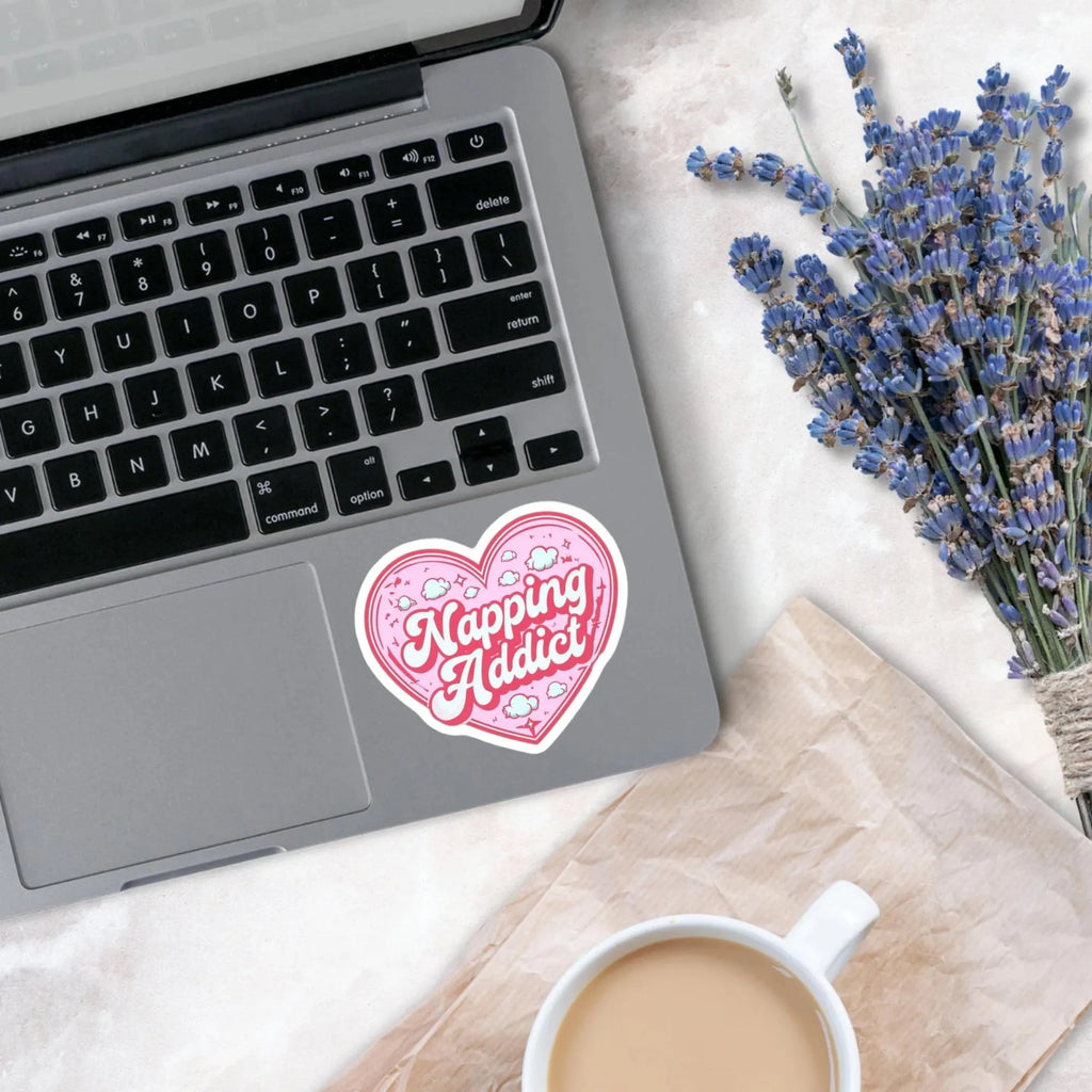 Napping Addict Heart Sticker