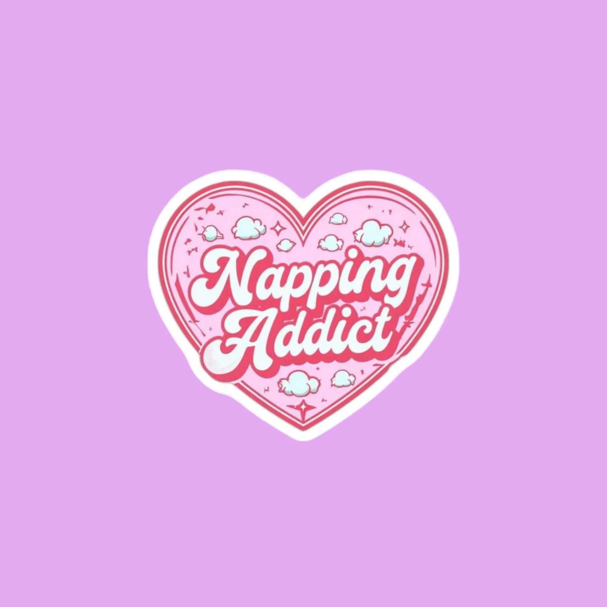 Napping Addict Heart Sticker